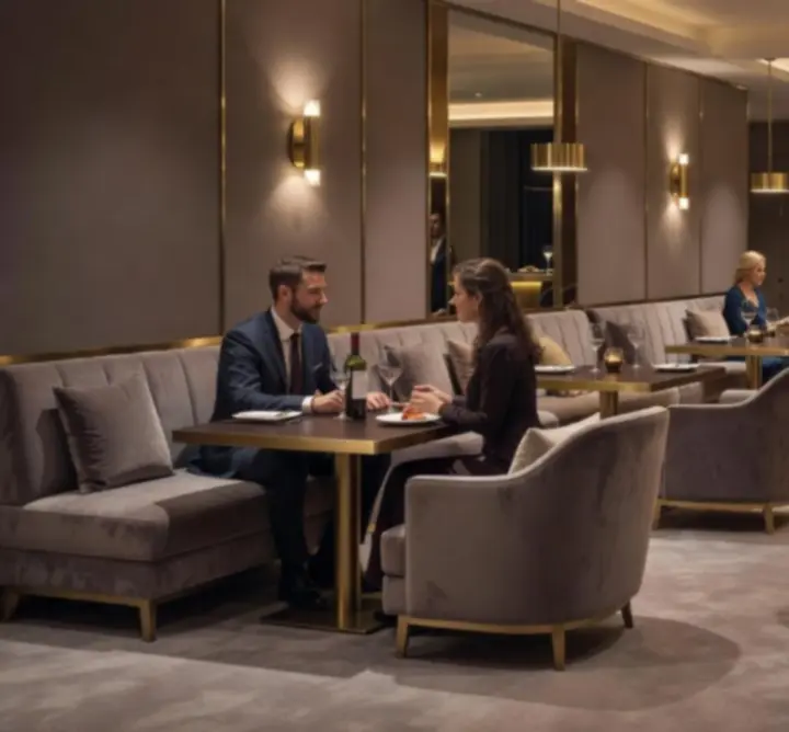 Stijlvolle bar en restaurantgedeelte binnen een Holland Casino-vestiging.