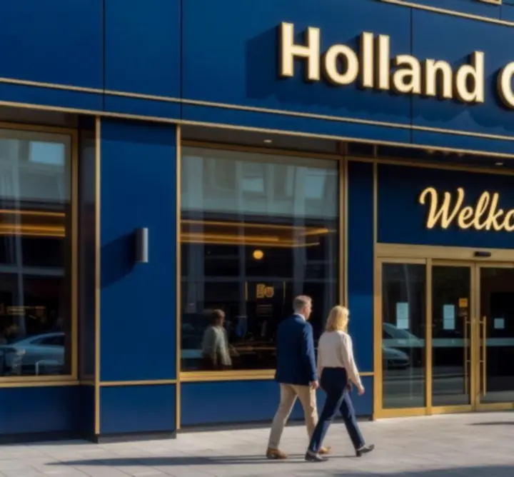 Exterieur van een Holland Casino locatie in de avond