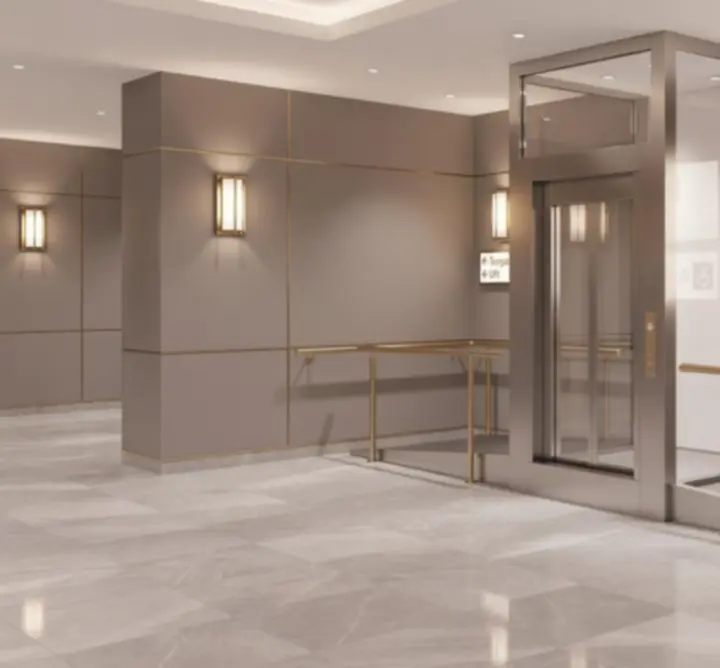 Moderne casino-interieur met brede looproutes en zitgelegenheid, gericht op toegankelijkheid.